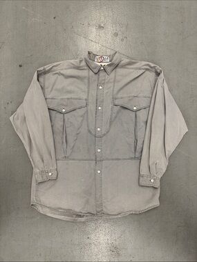 Vintage Jantzen Sport Gray Button-Up Big Pocket Shirt